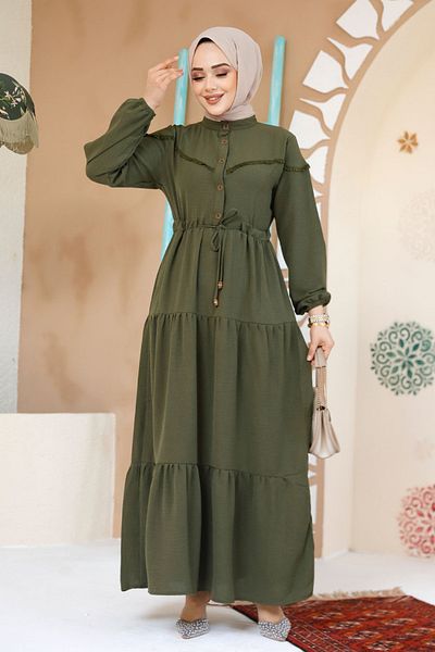 Neva Style Rochie Hijab plisată în straturi 10334HK