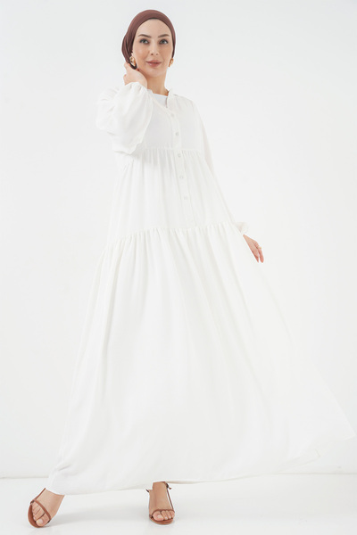 Bigdart 2527 Rochie lungă musulmană pentru femei - albă