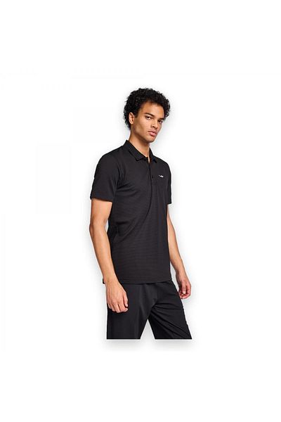 Lescon 25S1275 Ανδρικό μπλουζάκι με κοντό μανίκι Polo Neck T μαύρο