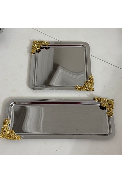 Elzemm store 1 Piece Baton 1 Piece Square Gold Accessory Steel Presentation Table Service