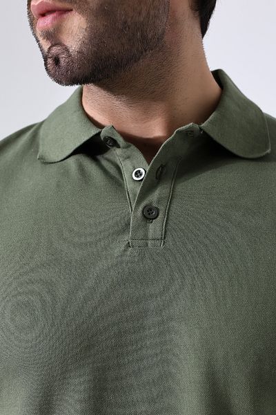 Endies Μπλουζάκι Polo Neck κοντό μανίκι 100% βαμβάκι - Regular Fit 21844 KHAKI