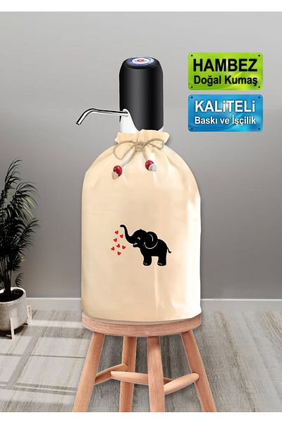 enmalife Калъф за демижон с черен слон и сърце