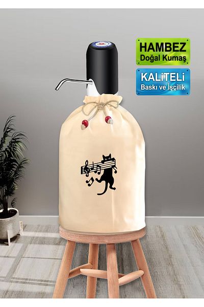 enmalife Cat Printed Decorative Bottle Cover - Drawstring and Washable