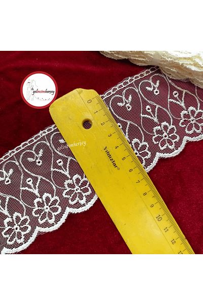 Gelincimherşey Flower Heart Cream Lace Tulle Guipure
