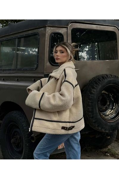 La Querta Μπουφάν Biker Model Lq Faux Fur