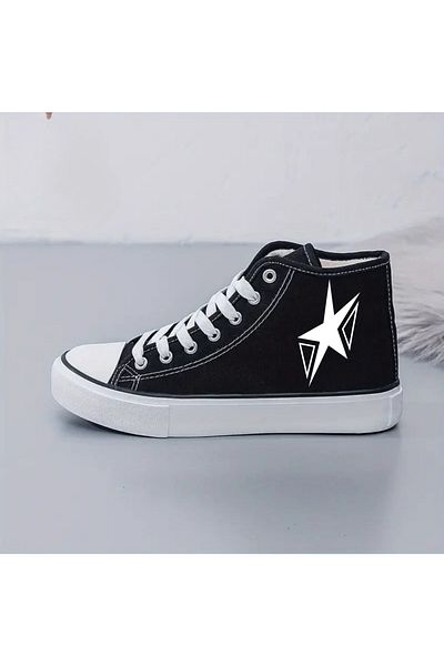 Touz Moda Star Printed Unisex Canvas Shoes