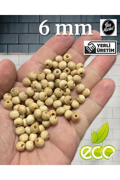 Selin Wooden Bead 6 Mm, 80 grams (Orth.540 Pieces) Wood