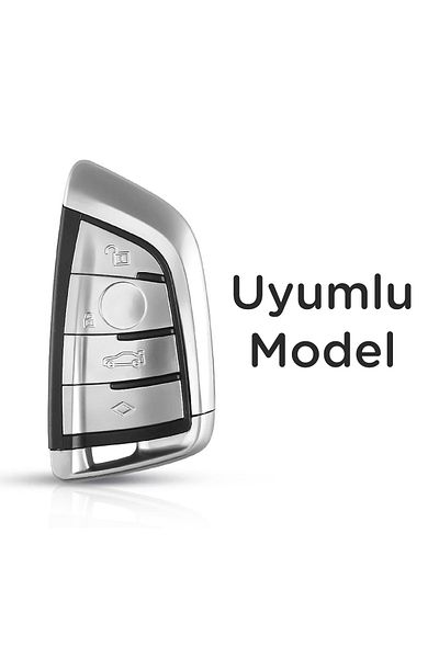 Luxe Aksesuarr For Bmw Fem Model F10-F30 -F11- F90 Compatible Smart 4 Button Protect Key Remote Silicone Case Gray Color