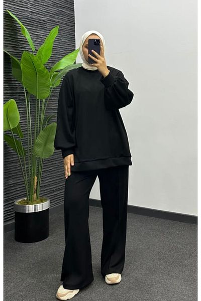 ANKA BOUTIQUE Modal Balloon Sleeve Tracksuit Set