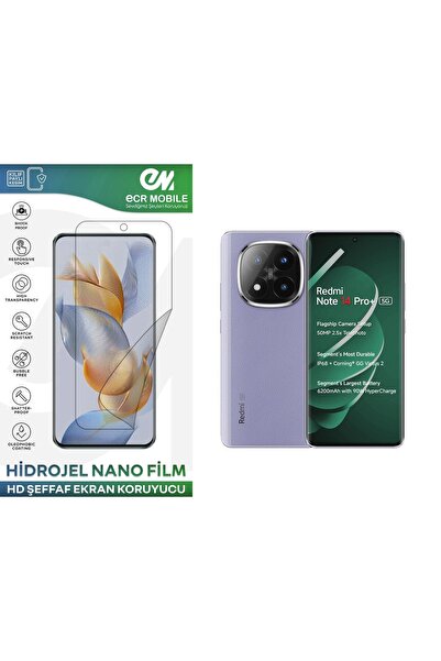 Ecr Mobile Redmi Note 14 Pro+ ile Uyumlu Hidrojel Ekran Koruyucu Film HD-ŞEFF...