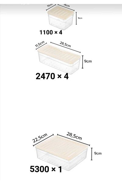 VİZYON Refrigerator Organizer Set Refrigerator Organizer Storage Container Diffuse Compatible Storage Container Set