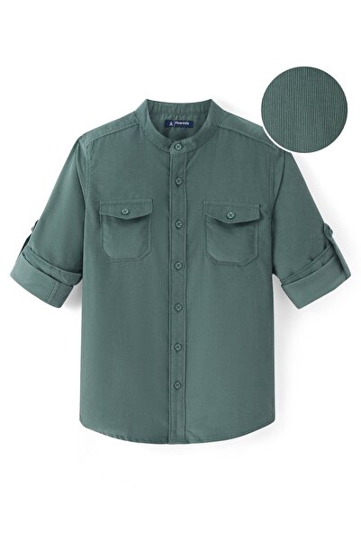 Pine kids قميص Pine Kids بأكمام طويلة - أخضر زيتوني