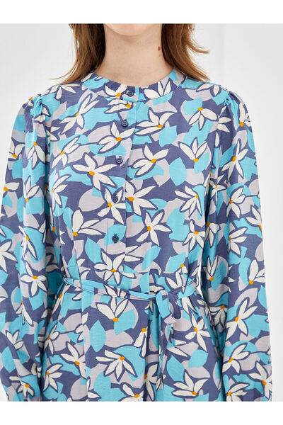 LC Waikiki Νέα σεζόν Γυναικείο φόρεμα με γιακά με λουλούδια - S5IE84Z8