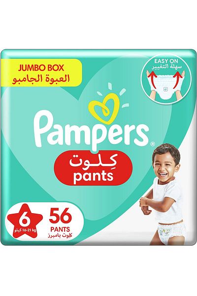 Pampers Aloe Vera, Size 6, Large, 16+kg, Jumbo Pack, 56 Pants Diapers