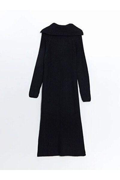 LC Waikiki LCW Modest Lacivert Kayık Yaka Kadın Triko Elbise