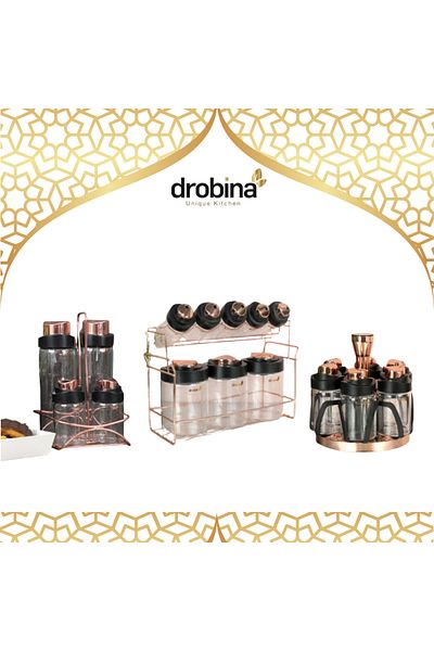 drobina Set of spice boxes, lubricants and salts black
