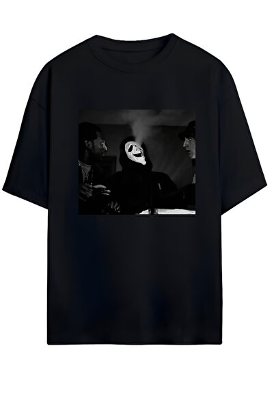 MAGORS Visokotlačni unisex dizajn sa motivom duha Oversize kroj Pamuk komad T...