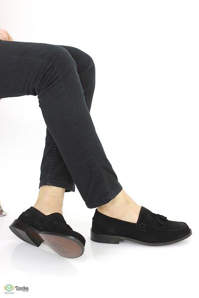 DOCKA Men's Daily Genuine Leather Neolite Sole Black Patent Leather Corcik Shoes