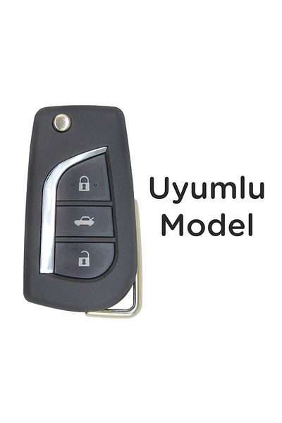 Luxe Aksesuarr Toyota Corolla Auris Yaris Verso Switchblade 3 Button Silicone Key Protection Case White Color