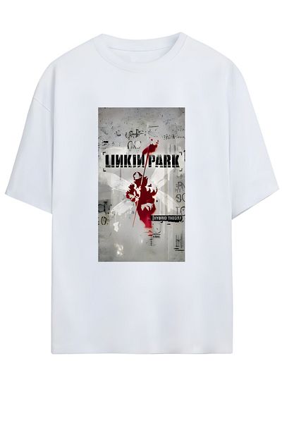 MAGORS تي شيرت قطني كبير الحجم للجنسين من High Print Linkin Park - الموسم الجديد