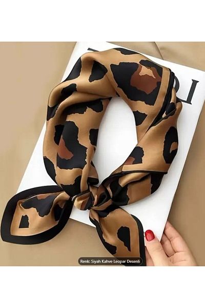 Dgt Luxury Accesoriu pentru gât cu model leopard roșu Esarfă pătrată pe două fețe 70cmx70cm
