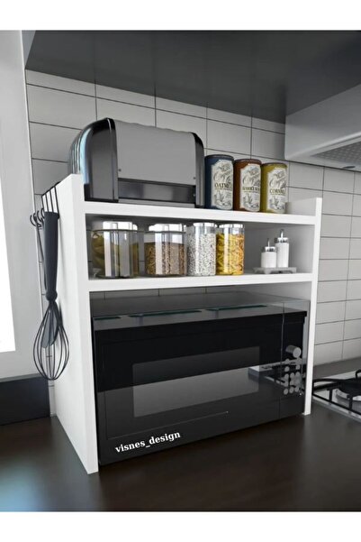 VISNES Mutfak Tezgah Üstü Mikrodalga Fırın Rafı Dolabı Organizer Düzenleyici ...