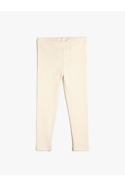 Koton Basic-Leggings aus gerippter, elastischer Taille aus Baumwolle