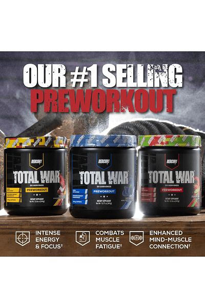 REDCON1 Total War, Blue Raspberry, 30 Servings, Improve Metabolic Function