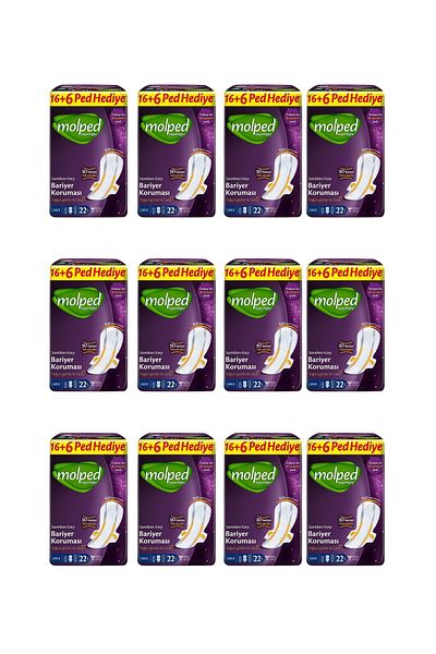 Molped Supernight Night Giant - Ultra Hygienic Barrier Guard, Eco 22 X 12 Pack - 1 Box 264 Pads