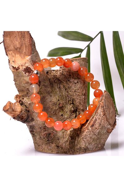 Taş Sandığı Karnelyan Agate Stone Bracelet - 8mm Karneol Agate