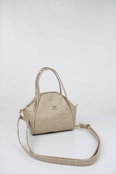 mossi Mink Crocodile Skin Look Black Women's Hand and Shoulder Bag