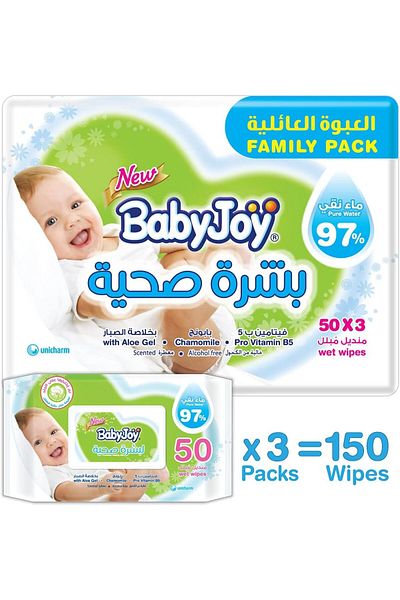BabyJoy Healthy Skin, 3X50, 150 Baby Wet Wipes