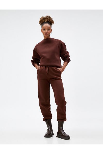 Koton Jogger Sweatpants - Elastic Waist and Lace-Up Pocket Detail