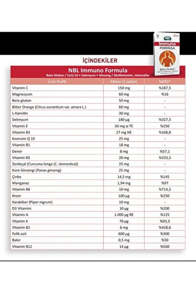 NBL Immuno Formula 30 Tablets 3 Pieces