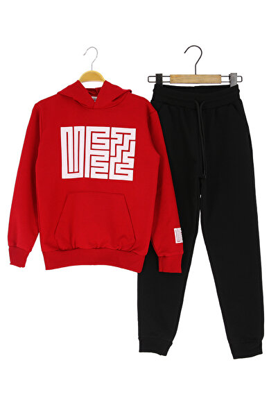 CRASSİ Girl's Tracksuit Set with Hood and Pockets