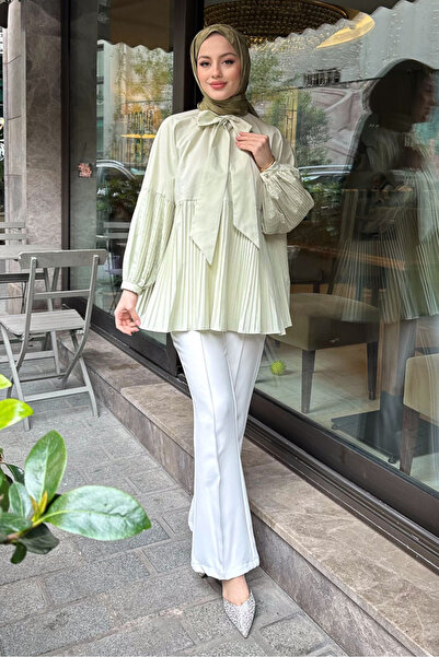 Ovn. Missy Piliseli Gömlek - Su Yeşili