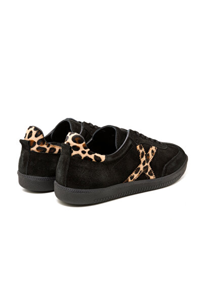 John May Women / Girls Sneaker (Casual) Rc-25Y-088-M-Vade John May Black Suede-Leopard
