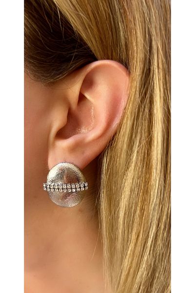 Store Steel zirconia stone earrings