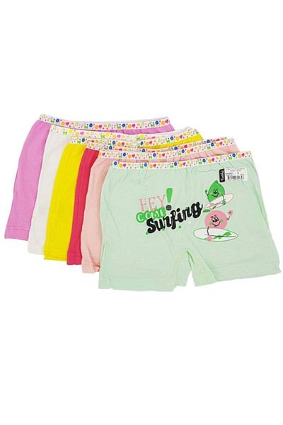 KEYAL Tutku Girl's Colorful Lycra Cotton Boxer 6 Pack