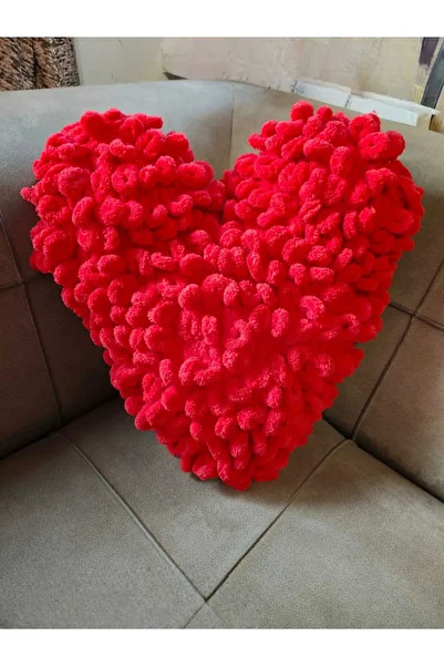 Dodemert Home Alize Puffy Red Heart Pillow 50 X 40 cm