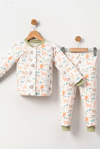 Cantoy Erkek Çocuk  Baskılı Pamuklu 2'li Pijama Takımı