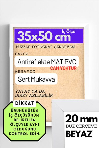 CreaWitch 20Mm-35X50 cm Clear Pvc Matte Photo Puzzle - Without Glass, Document Frame Horizontal Vertical Set of 20