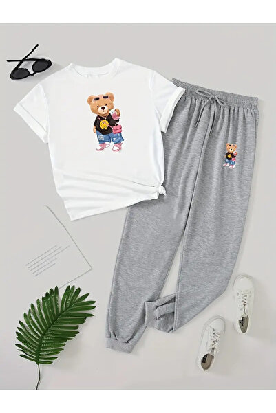 Frisson Set de trening cu desene animate la modă tricou și pantaloni de treni...