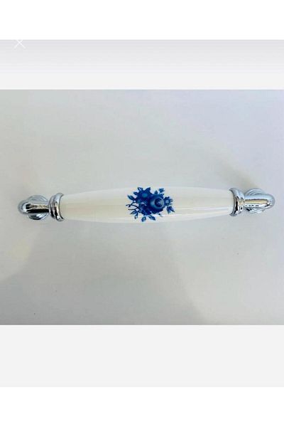 Porcellana Perla (12,8cm)-Porcelain Cover Cabinet Drawer Kitchen Bathroom Furniture Handle Handle Kulb Kulb-Yakut128Mm-Stk3349