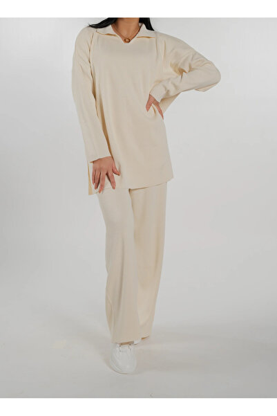 ZARİFSTORE Knitwear Set Polo Neck Sweater and Trousers