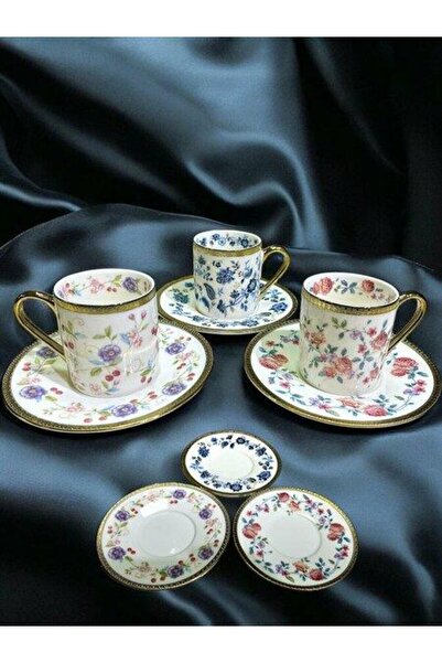 ROY KING Royking Felicity 6'lı Kahve Fincan Takımı Cyd 002 Mavi Ve Pembe Renk...