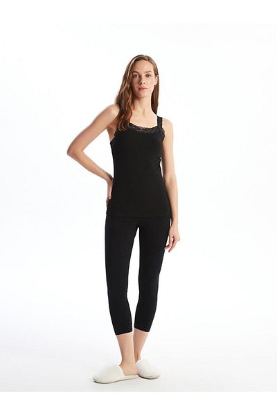 LC Waikiki LCW DREAM Women's U-Neck Lace Detailed Strappy Tank Top