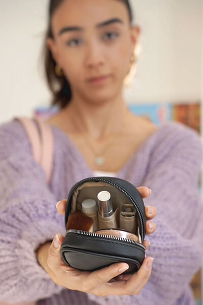 Woys Bags Çanta İçi Organizer Mini Makyaj Çantası -Siyah Mini Kozmetik Çantası