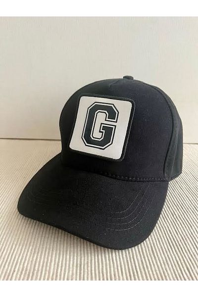 CosmoOutlet 100% Cotton Men's Black Hat with Letter g Adjustable Changeable Sticker on the Back