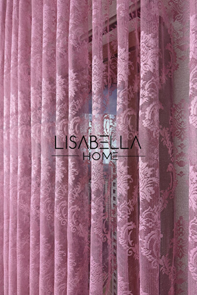 LisabellaHome Pink Dream Tulle Curtain 1X2 Pleated